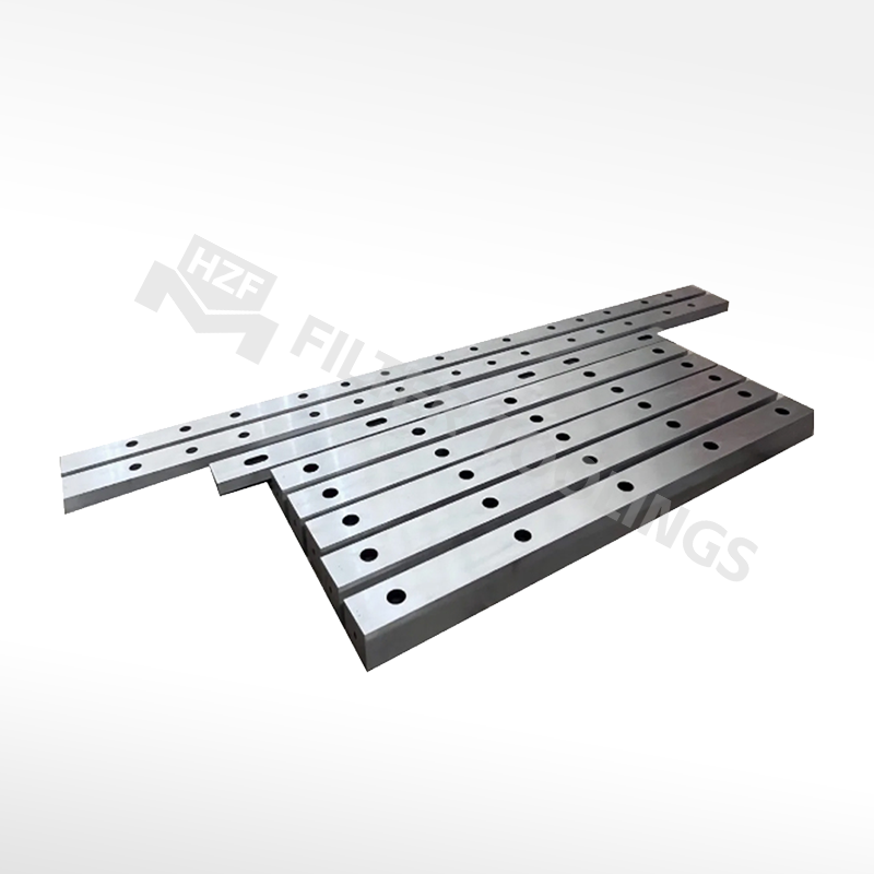 Guillotine shear blades set strengthened surface for long life and accuracy